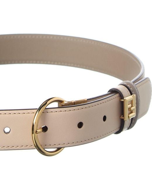 Fendi White Ff Leather Belt