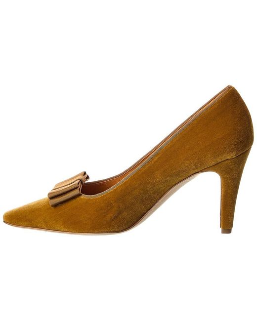 Manolo Blahnik Metallic Readorhi 90 Velvet Pump