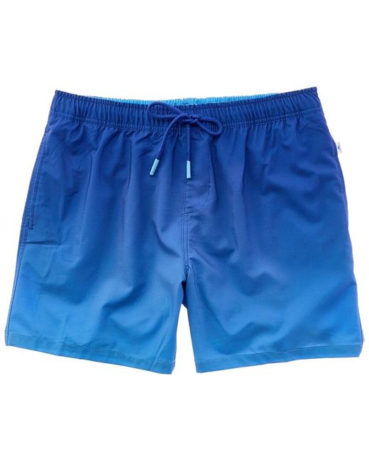 Vintage Summer Blue Gradient Performance Volley Swim Short for men