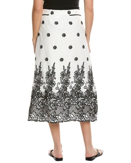 Allison White Farrah Midi Skirt