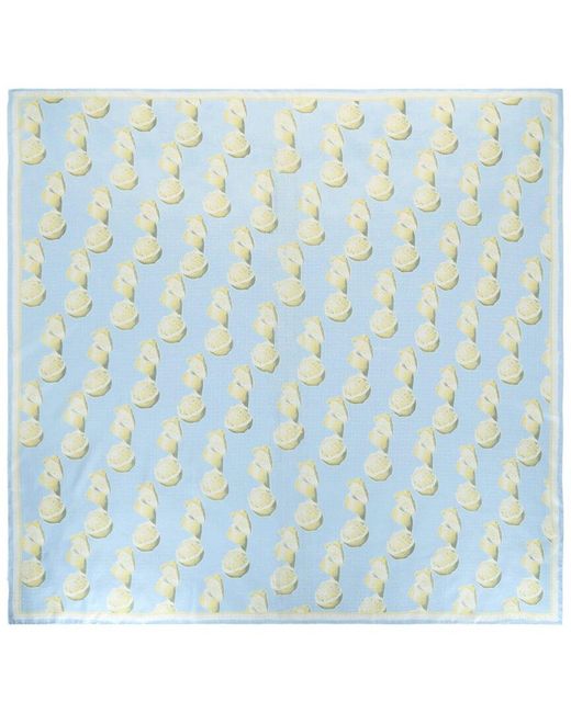 Givenchy Blue 4G & Lemon-Print Silk Shawl