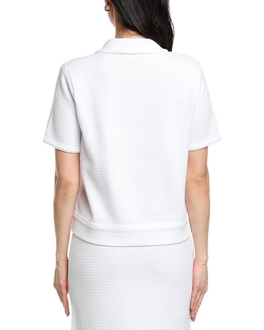 St. John White Knit Cardigan