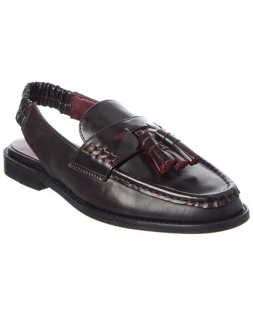 Free People Black So Long London Leather Slingback Loafer