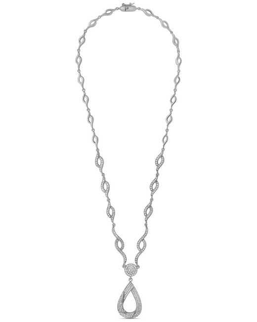 Genevive Jewelry Metallic Silver Cz Necklace