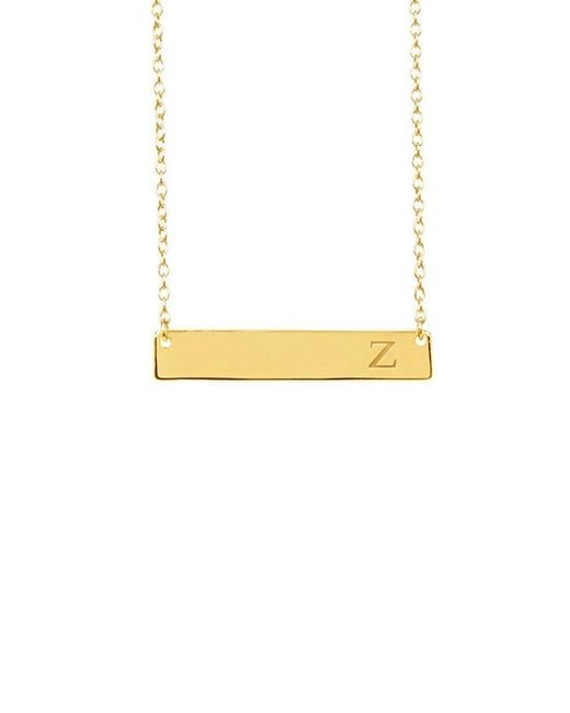 Sterling Forever White 14k Over Silver Bar Initial Necklace (a-z)