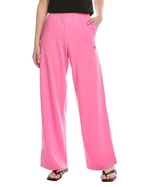 Michael Stars Pink Missy Embroidered Heart Sweatpant