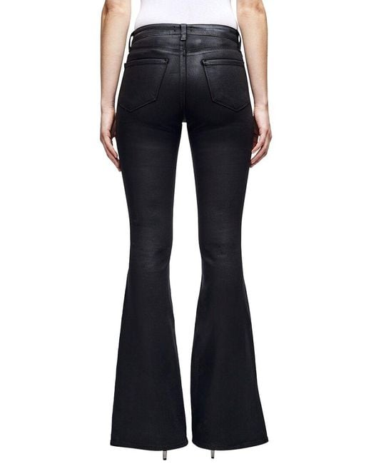 L'Agence Blue Bell High-rise Flare Jean Noir Coated Jean