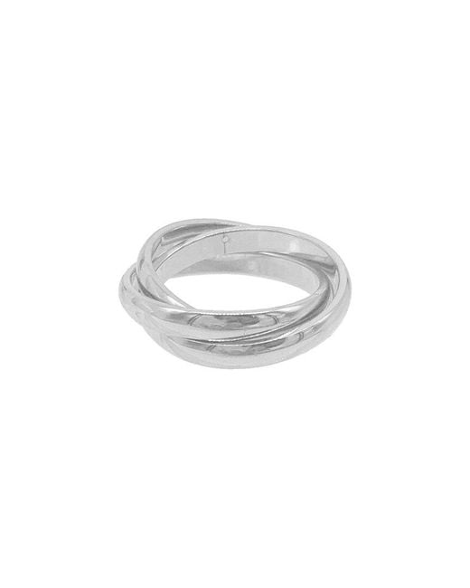 Adornia White Plated Interlocking Ring