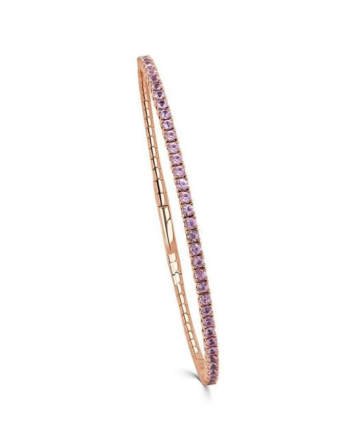Sabrina Designs White 14k Rose Gold 1.86 Ct. Tw. Sapphire Flexible Bangle Bracelet
