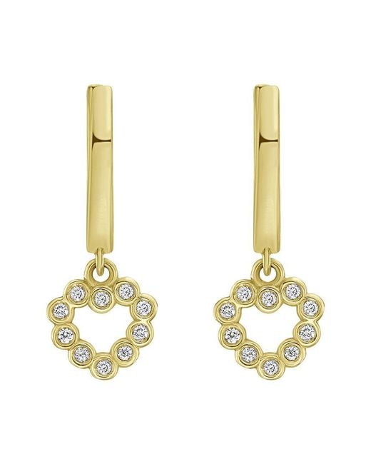 Italian Gold Metallic 14K 0.10 Ct. Tw. Diamond Heart Earrings