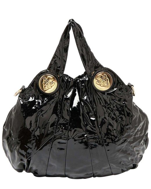 Gucci Black Patent Leather Hysteria Tote (Authentic Pre-Owned)