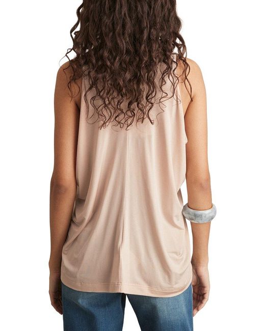 Reiss Red Freya Drape V-Neck Top