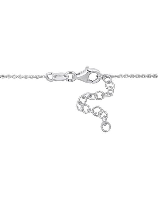 Italian Silver White Heart Charm Bracelet