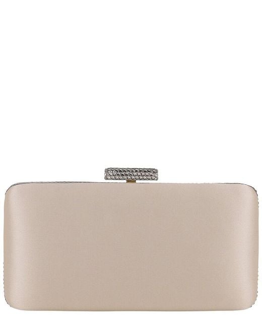 Badgley Mischka White Lexi Silk Clutch