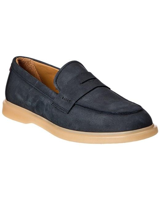 Bally Blue Webby Leather Loafer