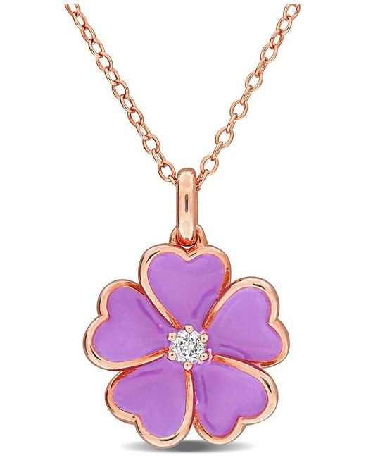 Rina Limor Pink 0.08 Ct. Tw. Topaz Pendant