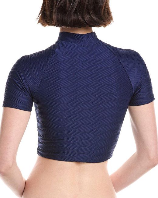 Shoshanna Blue Rashguard Swim Top