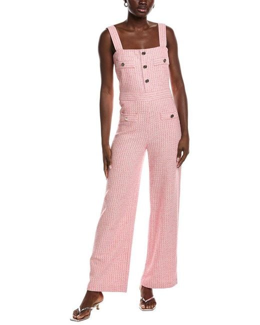 Maje Pink Tweed Jumpsuit