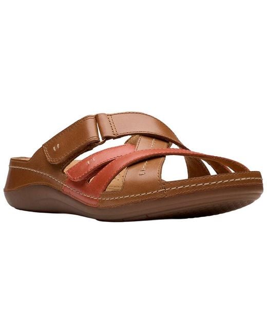 Clarks Brown Cecily Leather Slide