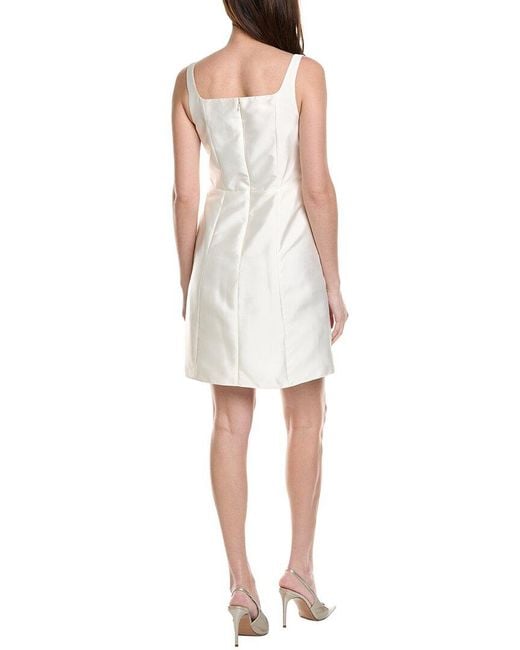 Adrianna Papell White 3D Floral Beaded Cocktail Dress