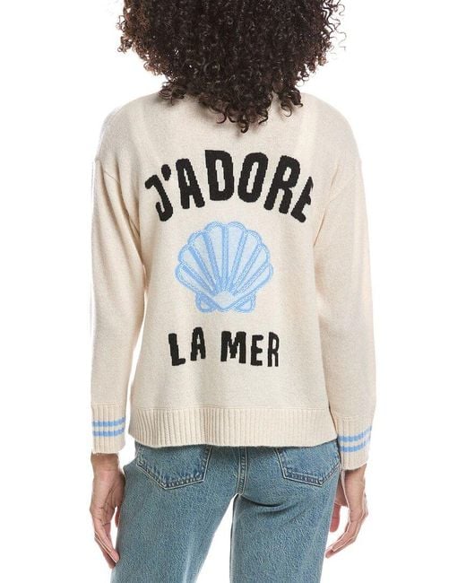 Brodie Cashmere White Jadore La Mer Cashmere Cardigan