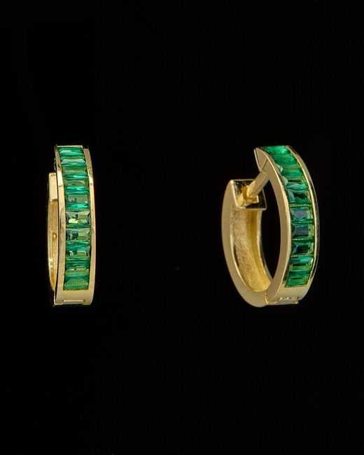 Italian Gold Over Silver Black 18K 0.60 Ct. Tw. Topaz Earrings
