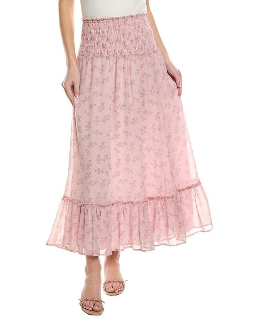 Saltwater Luxe Pink Smocked Maxi Skirt