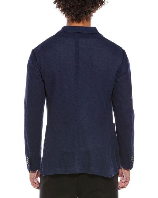 Canali Blue Knit Blazer for men