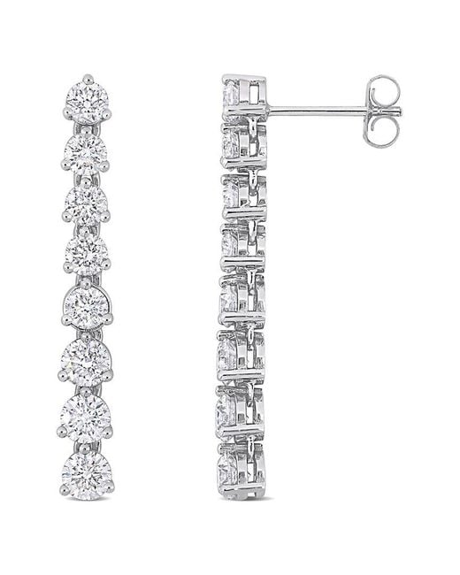 Rina Limor White 18k 3.56 Ct. Tw. Diamond Journey Earrings