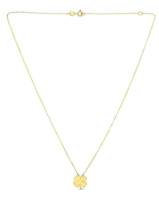 Italian Gold White 14K Clover Necklace