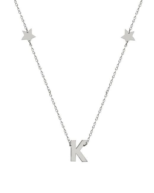 Jane Basch Metallic Silver Initial Necklace (a-z)