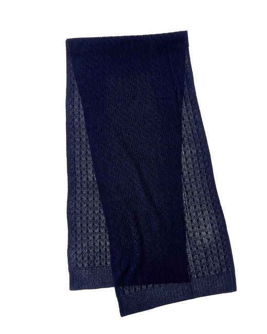 Forte Blue Cashmere Textured Cashmere Scarf