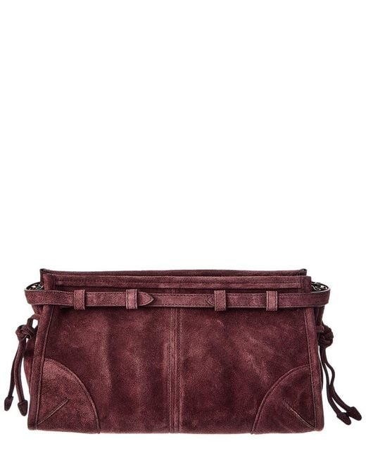 Prada Purple Bonnie Small Suede & Leather Shoulder Bag