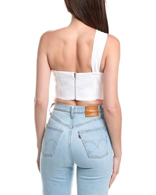 MILLY Blue Arantza Linen-Blend Top
