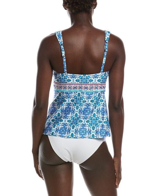 24th & Ocean Blue Beachside Tile Tankini Top