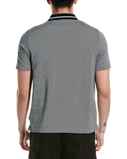 Ted Baker Gray Ginald Herringbone Stitch Regular Fit Polo Shirt for men