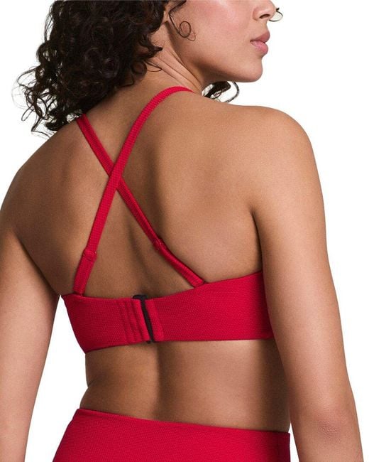 Spanx Red Pique Bandeau Bikini Top