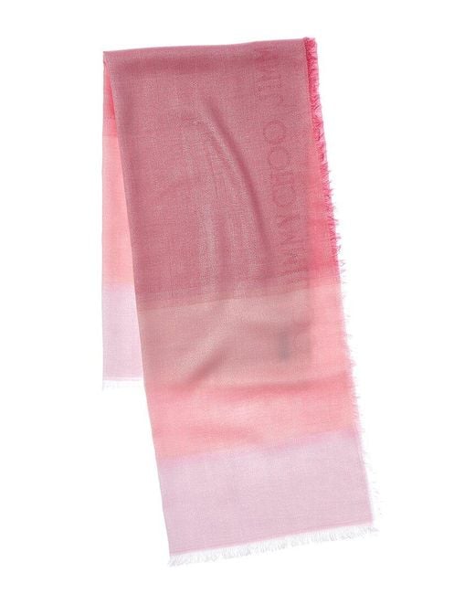 Jimmy Choo Pink Cotton-Blend Scarf