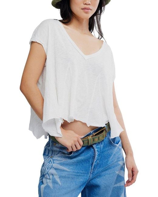 Free People White Swing Along With Me Top