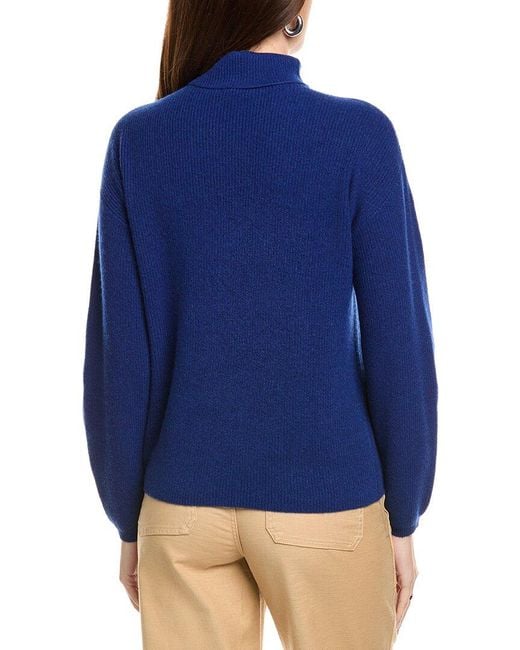 Kier + J Blue Kier + J Ribbed Turtleneck Wool & Cashmere-Blend Sweater