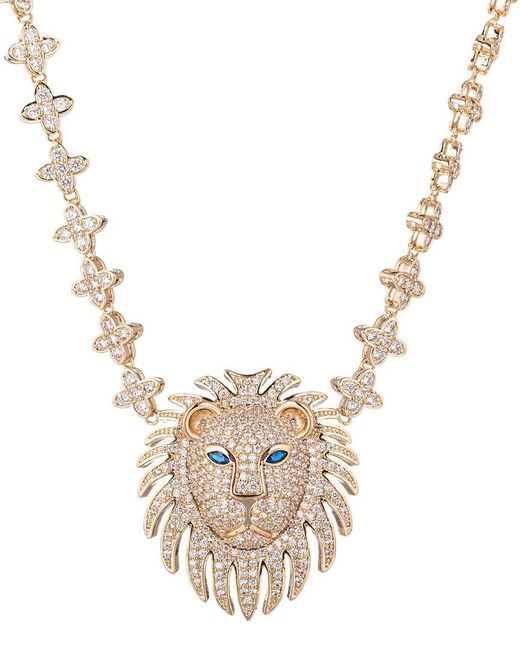 Eye Candy LA Metallic The Luxe Collection Cz Lion Head Pendant Necklace