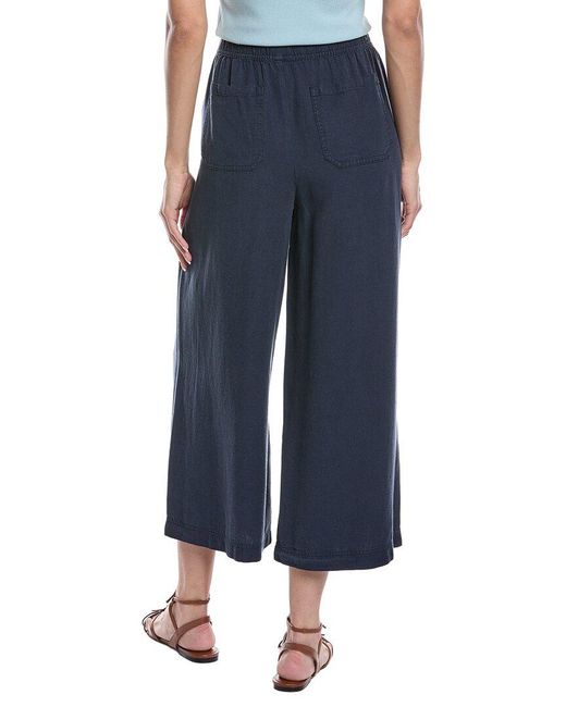 Splendid Blue Palazzo Linen-Blend Pant