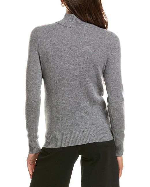 InCashmere Gray Basic Mock Neck 100% Cashmere Sweater