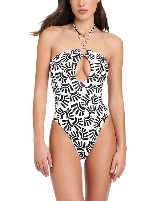 Red Carter Blue Eyecatcher Keyhole One-Piece