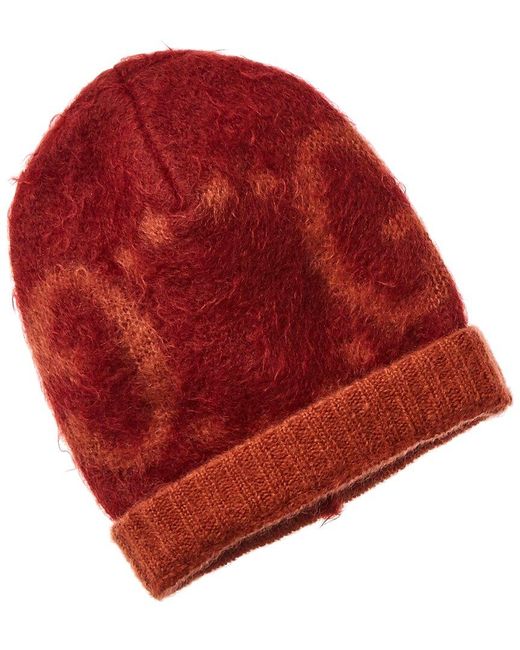 Gucci Red Gg Mohair-Blend Hat