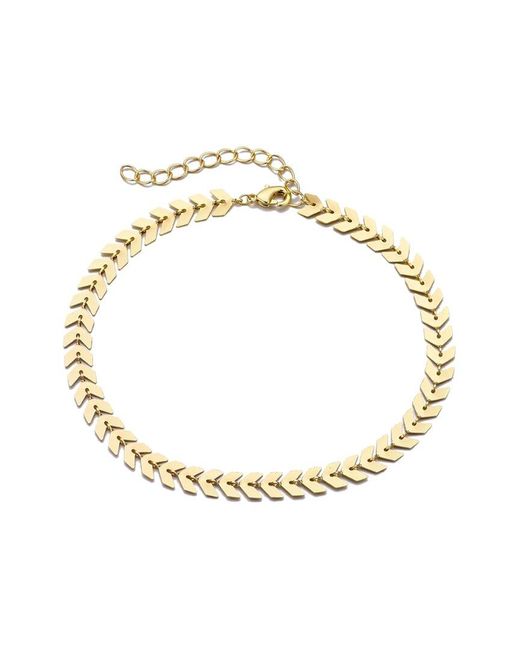 Adornia Metallic 14K Plated Fishtail Chain Adjustable Anklet