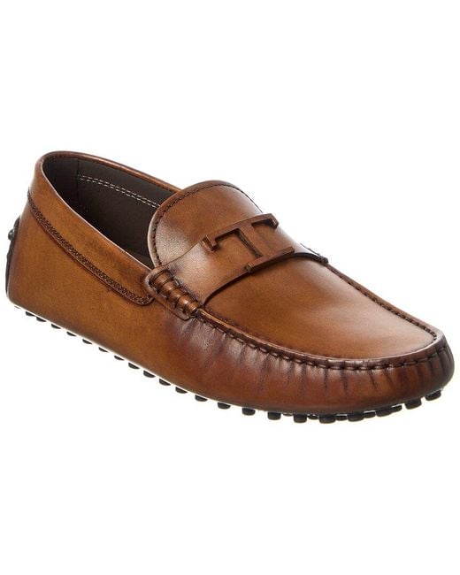 Tod's Brown Gommino Leather Loafer for men