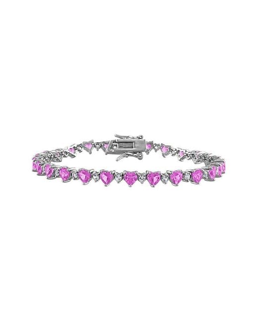 Rina Limor Purple 9.32 Ct. Tw. Lab-Grown And Sapphire Heart Bracelet
