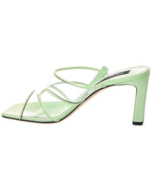 Sergio Rossi Green Lunettes 60 Leather & Vinyl Sandal