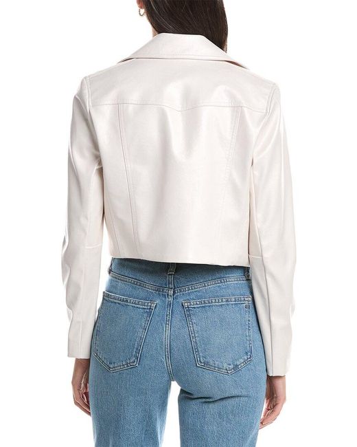Anne Klein Blue Short Moto Jacket